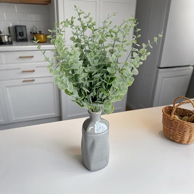 20pcs Eucalyptus Stems Artificial Eucalyptus Leaves Stems Artificial Fake Flowers for Home Office