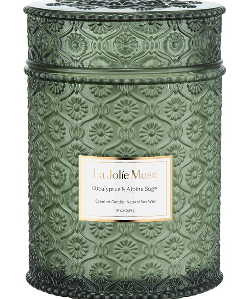 Scented Candles Eucalyptus & Alpine Sage, 19 oz Large Wood Wicked Candle