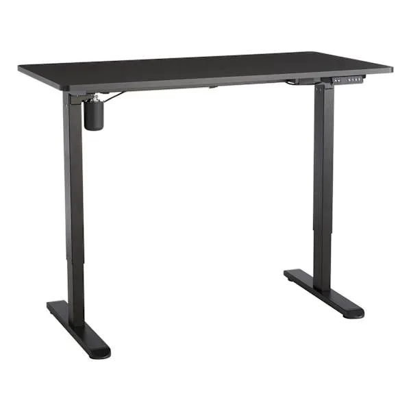 Owen wood & Metal Adjustable Office Desk, Black