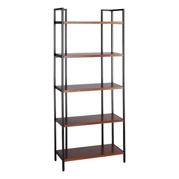 Parkview 5-Tier Metal & Wood Veneer Bookshelf